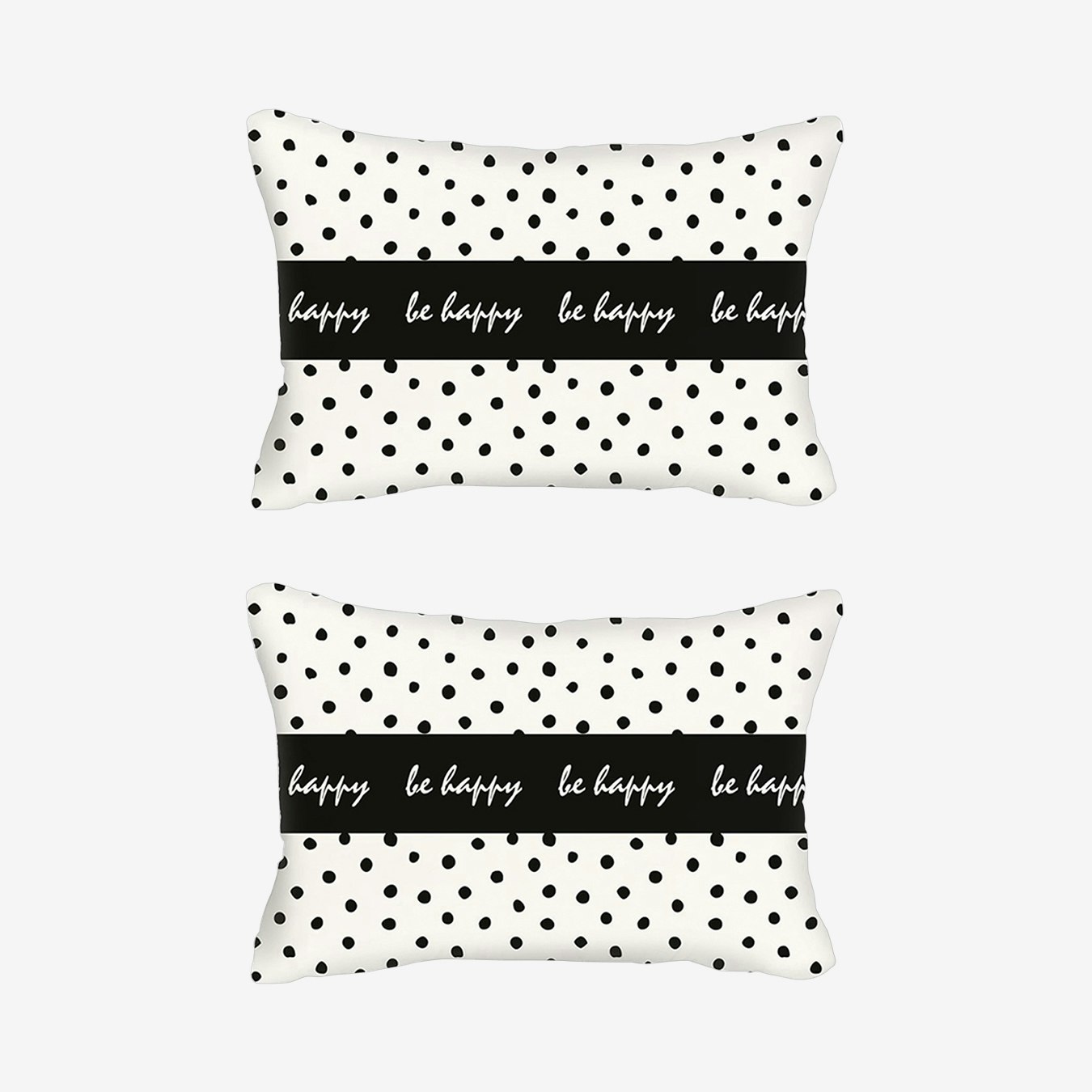 Be Happy Dots Decorative Rectangle Throw Pillow Cover Be Happy Dots Decorative Rectangle Throw Pillow Cover
