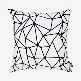 Scandi BW Tangle Square Throw Pillow Cover - White / Black