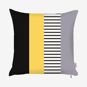 Scandi Mix Colored Stripes Square Throw Pillow Cover - Yellow