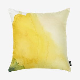 Watercolor Sunrise Dream Square Throw Pillow Cover - Yellow