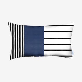Geometric Decorative Lumbar Throw Pillow Cover - Navy