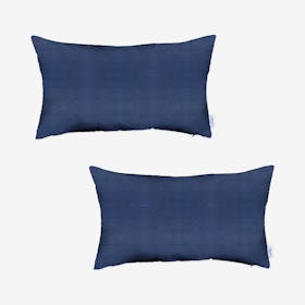 Decorative Lumbar Throw Pillow Covers - Navy - Set of 2