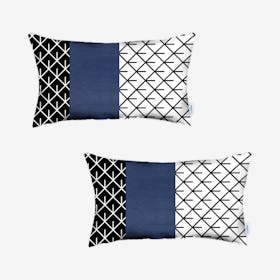 Arrow Decorative Lumbar Throw Pillow Covers - Navy - Set of 2