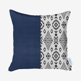 Boho Square Decorative Throw Pillow Cover - Navy