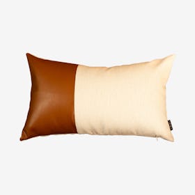Decorative Lumbar Throw Pillow Cover - Brown / Light Ivory