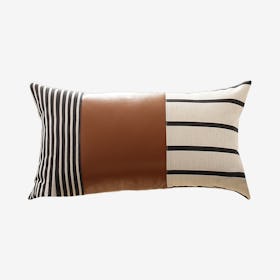 Geometric Decorative Lumbar Throw Pillow Cover - Brown