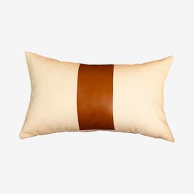 Decorative Lumbar Throw Pillow Cover - Light Ivory / Brown