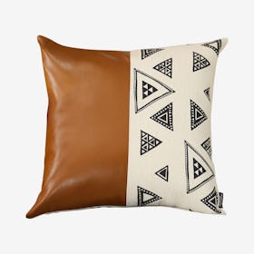 Triangle Print Square Decorative Throw Pillow Cover - Brown