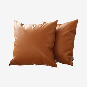 Square Decorative Throw Pillow Covers - Brown - Set of 2