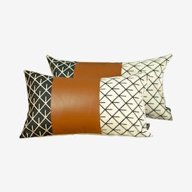 Arrow Rectangle Decorative Throw Pillow Covers - Brown - Set of 2