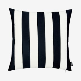Geometric Stripes Square Throw Pillow Cover - Black / White