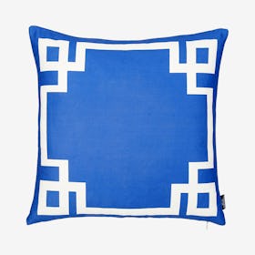Geometric Square Throw Pillow Cover - Blue / White
