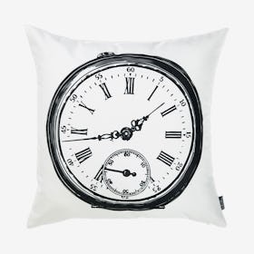 Clock Decorative Throw Pillow Cover - White / Black