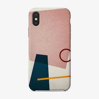 Conceptual Abstract Shapes Pink And Blue Phone Case