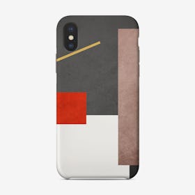 Conceptual Geometric Shapes Gray And Red Phone Case