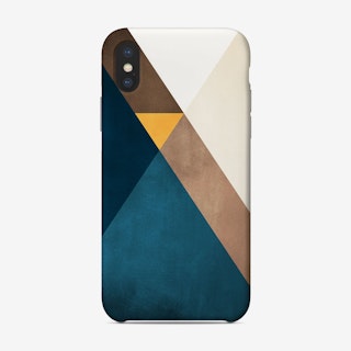 Intersection Of Shapes Blue And Brown Phone Case