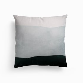 Textured Abstract Shapes Green Canvas Cushion