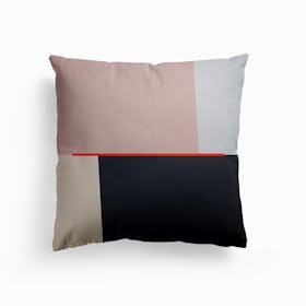 Colorful Symmetric Shapes Pink And Blue Canvas Cushion