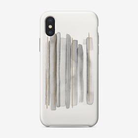Vertical Lines With Gold Phone Case