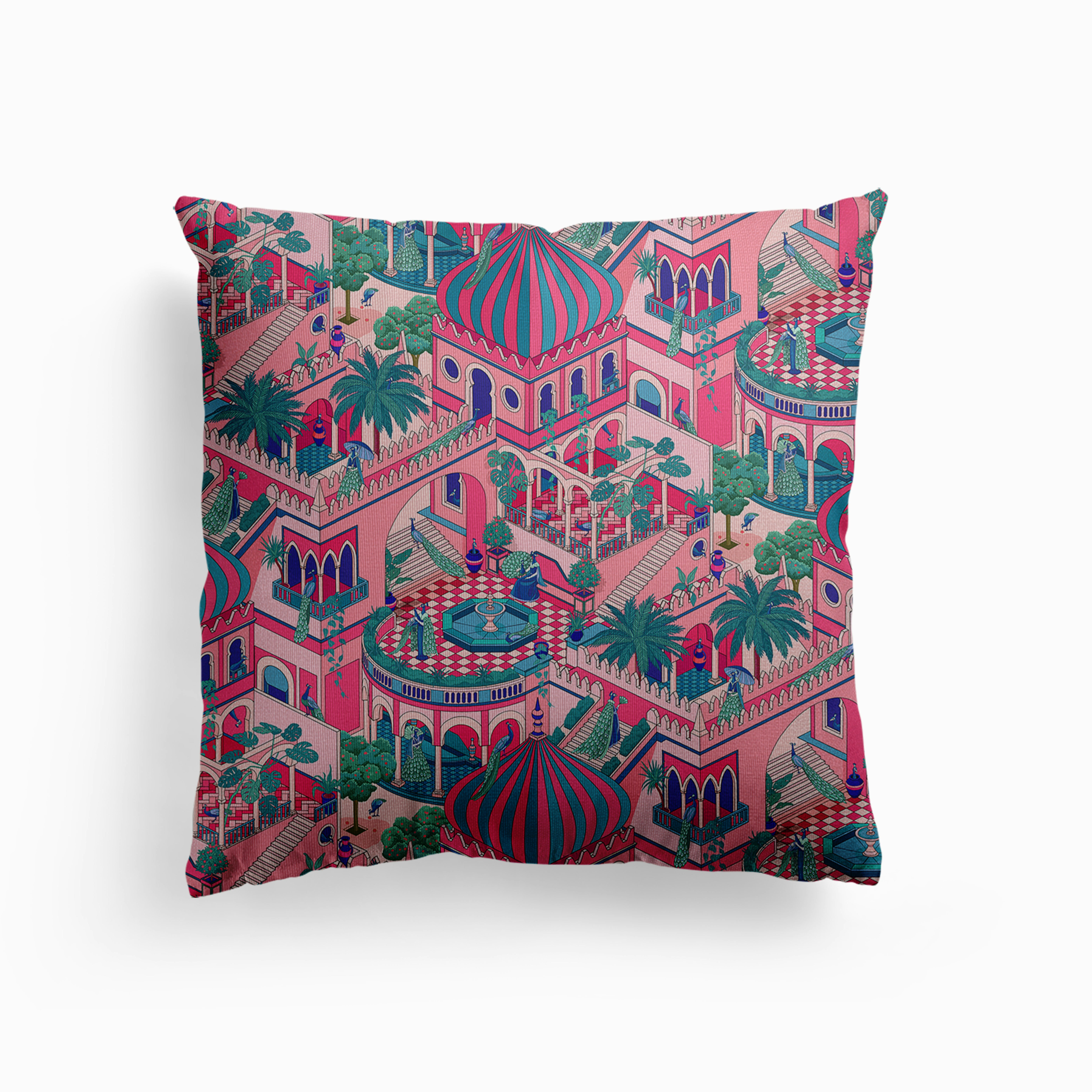 Proud As A Peacock Canvas Cushion by Qulore
