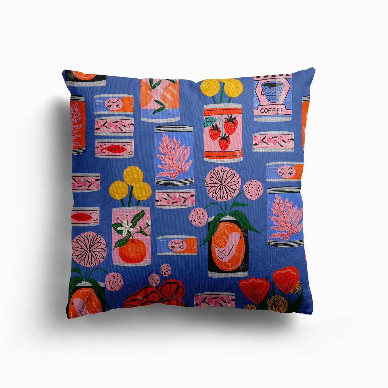 Flower Cans Canvas Kissen