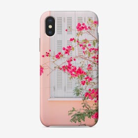 Pink Flowers By Window Phone Case