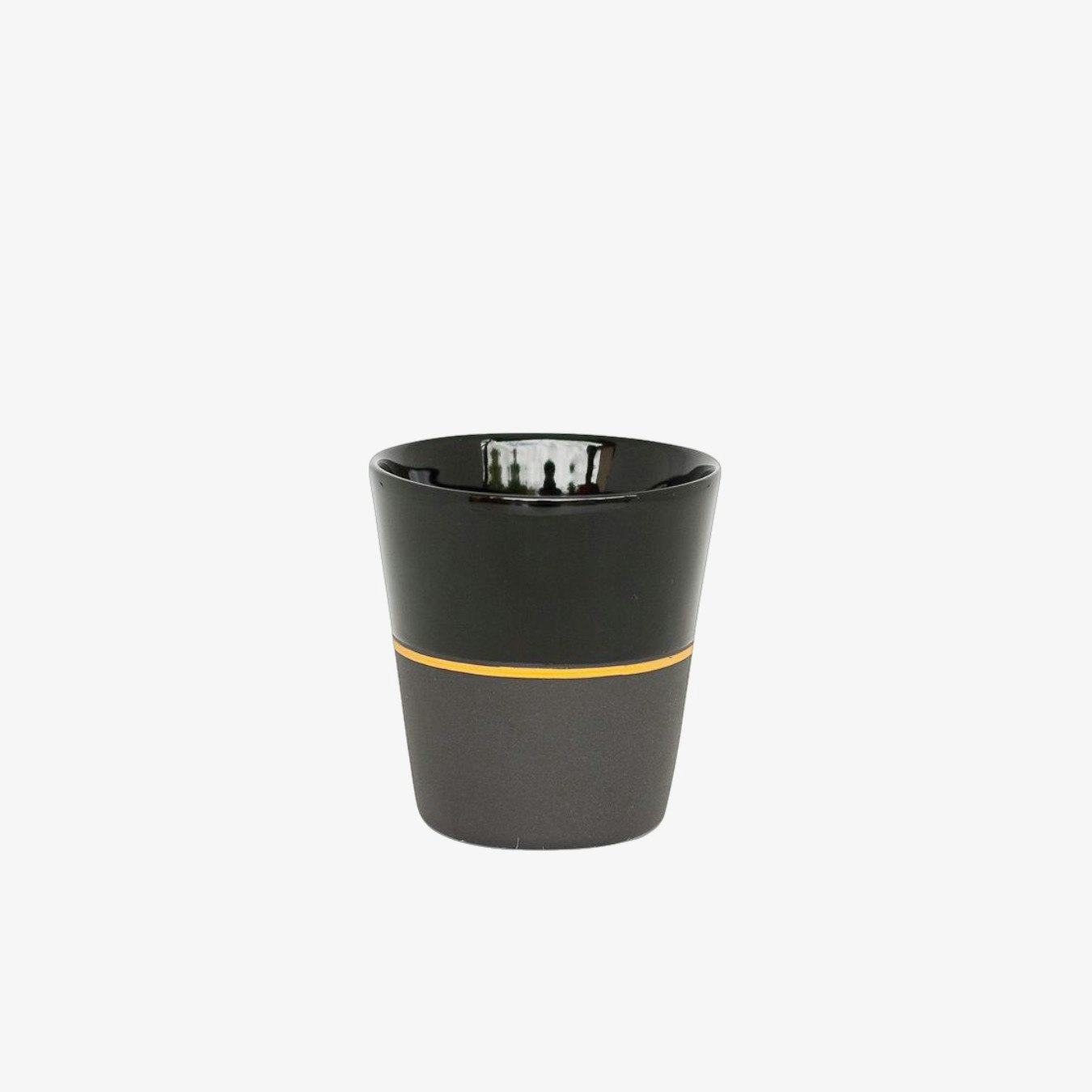 Ambit Beaker - Black / Saffron Yellow Line by Sue Ure Maison