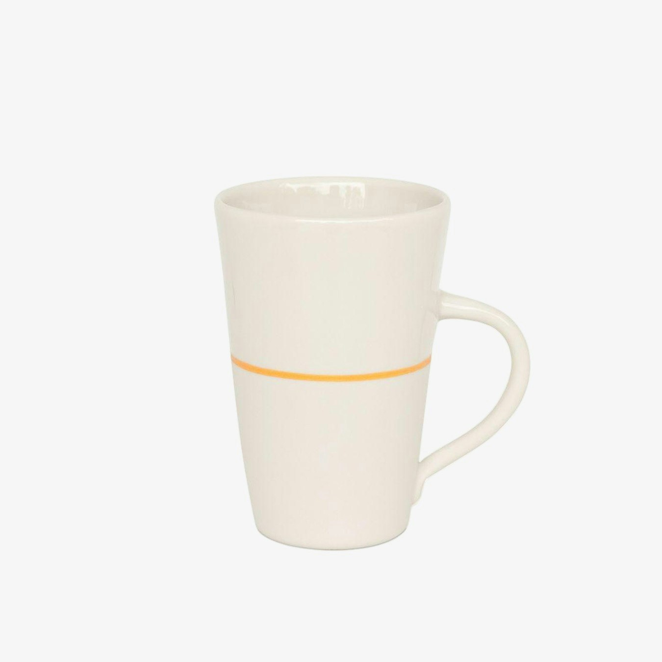 Ambit Tall Mug - White / Saffron Yellow Line by Sue Ure Maison