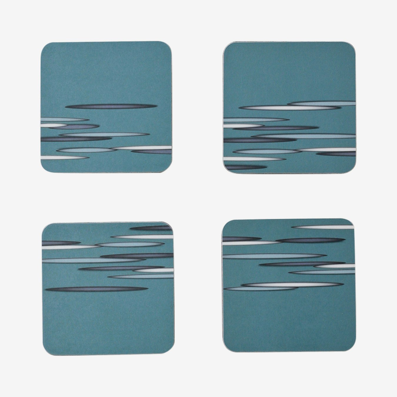 Square Coasters - Green - Set of 4 by Sue Ure Maison