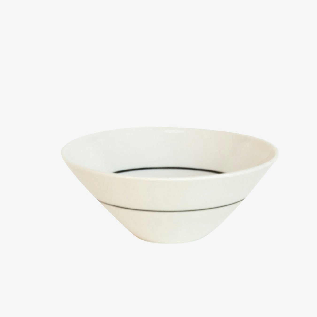 Deep White Bowl - Ink Black Line by Sue Ure Maison