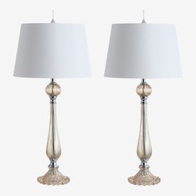 Chloe LED Table Lamps - Champagne - Glass - Set of 2