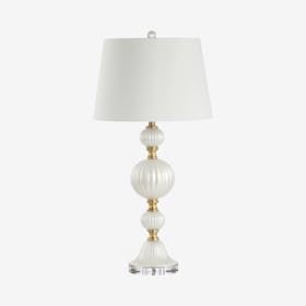 Maddie LED Table Lamp - White - Glass