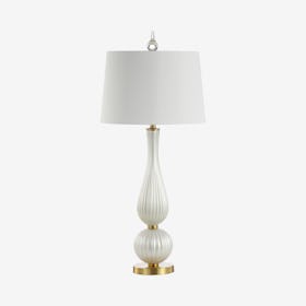 Gillian LED Table Lamp - White - Glass