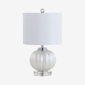 Pearl LED Table Lamp - White / Chrome - Glass