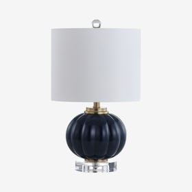 Pearl LED Table Lamp - Navy / Brass Gold - Glass