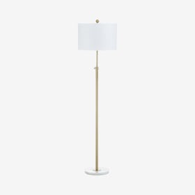 June Adjustable LED Floor Lamp - Brass Gold / White - Metal / Marble