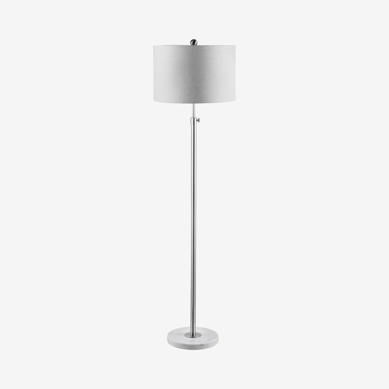 June Adjustable LED Floor Lamp - Chrome - Metal / Marble by JONATHAN Y - Fy