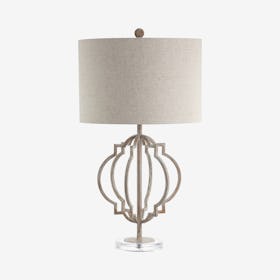 Celia LED Table Lamp - White Wash - Metal