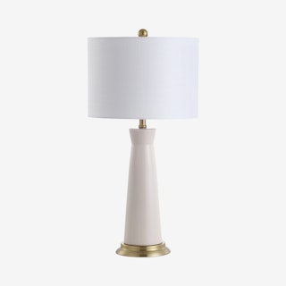 Hartley Column LED Table Lamp - Cream - Ceramic