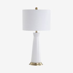 Hartley Column LED Table Lamp - White - Ceramic