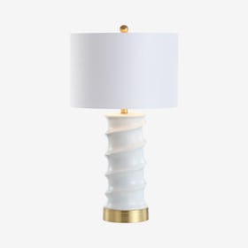 Taipei LED Table Lamp - White / Gold - Ceramic