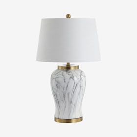 Prague LED Table Lamp - White / Gold - Ceramic