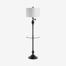Cora LED Floor Lamp with Side Table - Oil Rubbed Bronze - Metal / Glass