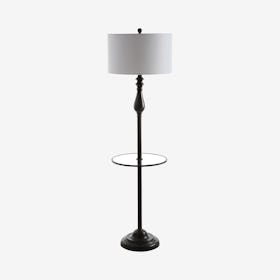 Laine LED Floor Lamp with Side Table - Oil Rubbed Bronze - Metal / Glass