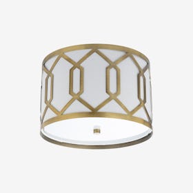 Hex LED Flush Mount Lamp - Brass Gold - Metal