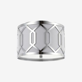 Hex LED Flush Mount Lamp - Chrome - Metal
