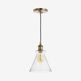 Goldwater Adjustable Drop LED Pendant Lamp - Brass Gold - Metal / Glass