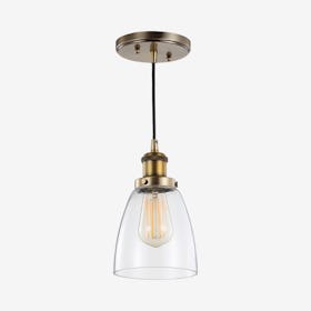 Cleo Adjustable LED Pendant Lamp - Brass Gold - Metal / Glass