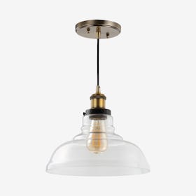 Litchfield Farmhouse LED Pendant Lamp - Brass Gold - Metal / Glass