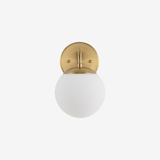 Louis Parisian Globe Modern Contemporary LED Vanity Light - Brass Gold - Iron / Frosted Glass